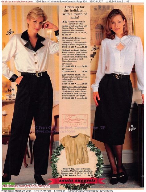 1996 Sears Christmas Book (Canada), Page 128 - Catalogs & Wishbooks 90s Catalog Fashion, Catalog Fashion, Fem Fashion, Vintage Catalog, Fashion Ads, Sears Catalog, Fancy Buttons, 1990s Fashion, Christmas Book