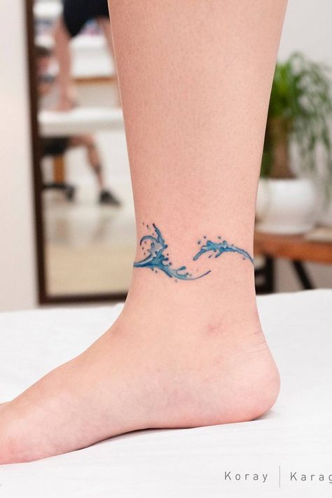 Wrap Around Ankle Tattoos, Ankle Band Tattoo, Botanisches Tattoo, Skin Color Tattoos, Colour Tattoo For Women, Lower Leg Tattoos, Ankle Bracelet Tattoo, Ankle Tattoo Designs, Anklet Tattoos