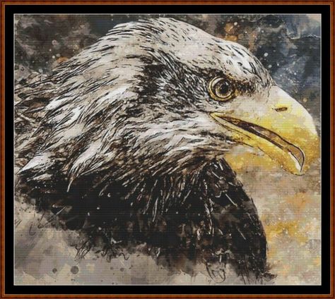 Full Coverage Cross Stitch, Black Symbols, White Tailed Eagle, Scene Art, Cross Stitch Bird, Flower Artwork, Portrait Wall, Animal Posters, Modern Cross