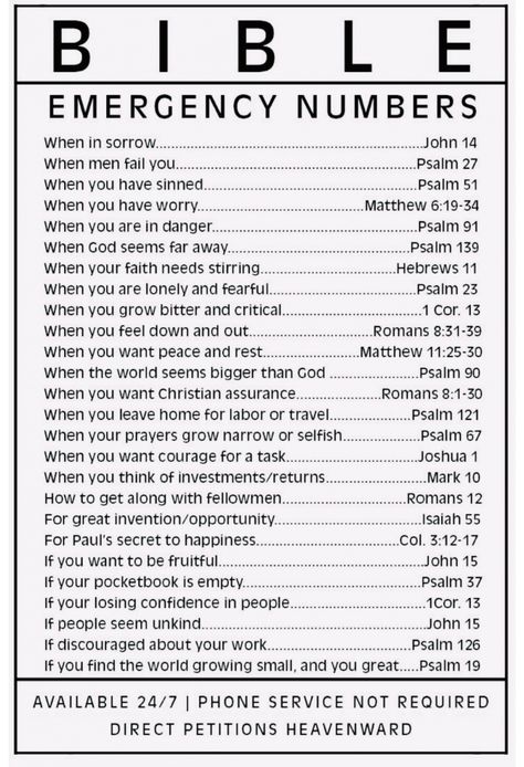 Bible Emergency Numbers, Emergency Numbers, Learn The Bible, Comforting Bible Verses, Christian Bible Study, Ayat Alkitab, Bible Study Lessons, Bible Study Verses, Bible Motivation