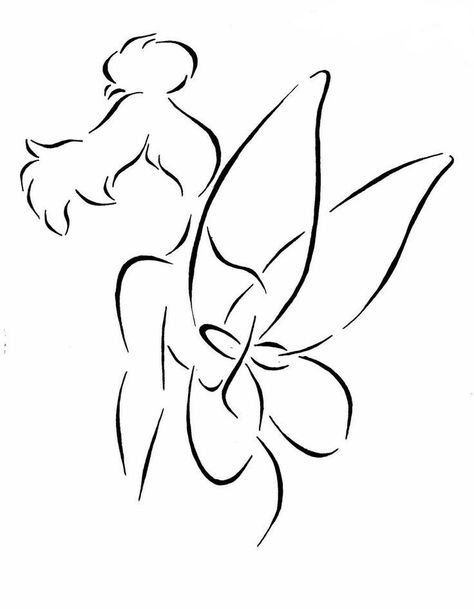 Tinkerbell Tattoo Tinkerbell, Tinkerbell Coloring Pages, Tinker Bell Tattoo, Belle Tattoo, Disney Princess Tattoo, Fairy Silhouette, Disney Belle, Silhouette Tattoos, Disney Tattoo