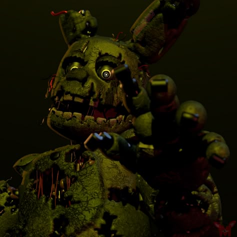 Springtrap Pfp, Scary Bunny, Fnaf Models, Fnaf Aesthetic, Fnaf Icon, Father Daughter Bond, Spring Trap, Green Rabbit, Animatronic Fnaf