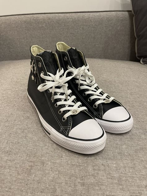 Chrome Hearts Chrome Hearts Converse 1/1 | Grailed Hearts Converse, Heart Converse, Cross Patch, Old Shoes, Men's Footwear, Chrome Hearts, Shoes Men, Shoes Mens, Converse