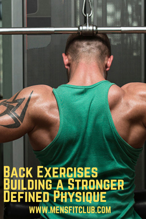 Illustration of back exercises targeting the major muscles of the upper and lower back. The routine includes exercises like pull-ups, bent-over rows, lat pulldowns, and deadlifts, each shown with proper form and technique tips. The graphic emphasizes strengthening the back for improved posture, stability, and overall strength. Ideal for those looking to develop a strong, defined back while enhancing their overall fitness. Back Exercises For Men Gym, Women Back Exercises, Gym Back Exercises, Back Exercises Women Gym, Back Exercises Gym, At Home Back Exercises, Exercises For Men At Home, Home Back Exercises, Back Exercises Women At Home