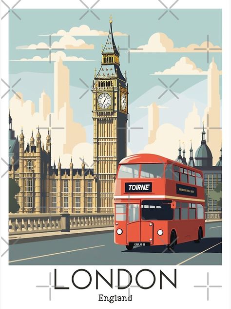 "A Vintage Travel Illustration of London - England" Postcard for Sale by GoodOldVintage London Poster Vintage, 1960s England, London Buildings Illustration, London Retro Poster, London Bus Illustration, London Postcard Vintage, London Postcard, Smart Packing, London Illustration