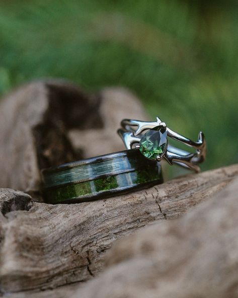 Earthy wedding rings