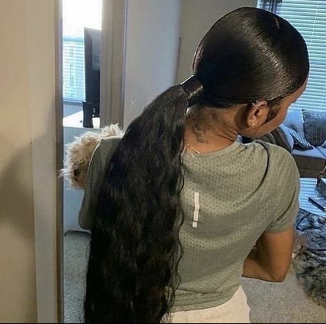 Side Part Ponytail, Part Ponytail, Slick Back Ponytail, Back Ponytail, Sleek Braided Ponytail, Slicked Back Ponytail, Sleek Ponytail Hairstyles, Big Box Braids Hairstyles, Black Ponytail Hairstyles