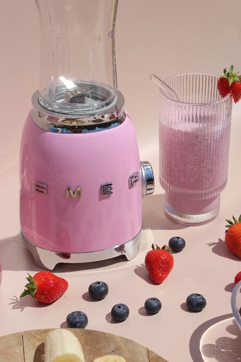 Introducing Smeg's new smoothie king – the stylish Personal Blender.

🍒  A stylish way to serve smoothies, soups and juices.
🍌  Blends fruit and veg in the blink of an eye.
🍑  Bottle-To-Go containers offer an instant carry-out.
🍓  Perfect for morning commutes, gym nutrition, and pick-me-ups. 
🍏  Convenient and compact to sit on a worktop or store away.

Available in seven signature finishes.

#SmegUK #Smeg #PersonalBlender #PBF01 #SmegBlender #RetroBlender Blender Aesthetic, Smeg Blender, Provincial Kitchen, Smoothie Aesthetic, Blender Smoothie, Pop Up Cafe, Gym Nutrition, Personal Blender, Smoothie King