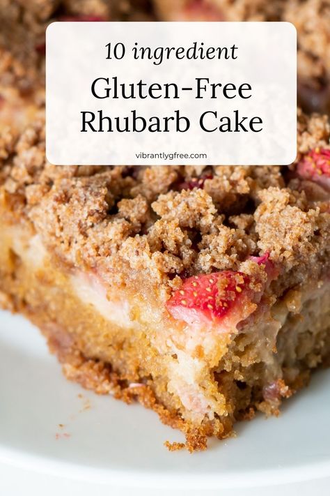 Gf Rhubarb Cake, Gluten Free Rhubarb Cake, Paleo Rhubarb Recipes, Gluten Free Rhubarb Recipes, Strawberry Rhubarb Coffee Cake, Gluten Free Rhubarb, Strawberry Rhubarb Cake, Paleo Coffee Cake, Rhubarb Coffee Cake