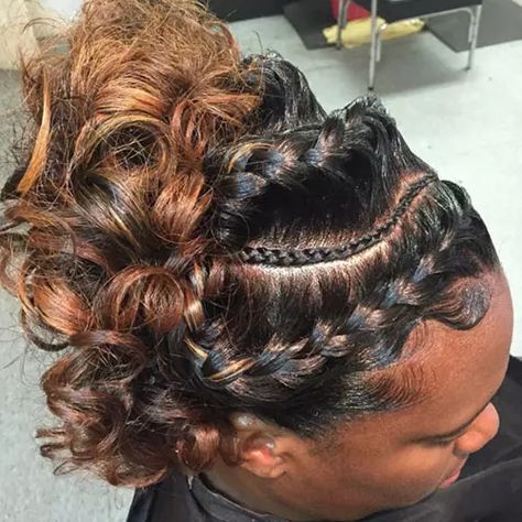 Goddess Braid Bun, Goddess Braids Updo, Goddess Braid Styles, Black Hair Updo Hairstyles, Goddess Braids Hairstyles, Curly Updo, Updo Styles, Hair Done, Braids With Curls