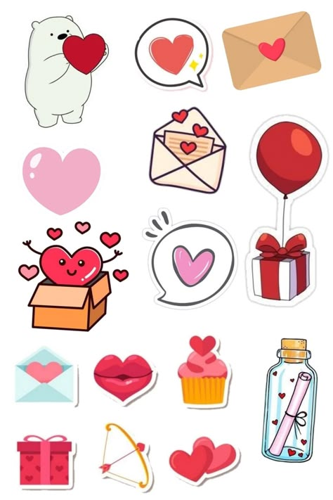 Valentines Stickers Aesthetic, Aesthetic Love Stickers, Cute Love Stickers Printable, Sticker San Valentin, Stickers Aesthetic Love, Love Stickers Printables Scrapbooking, Love Scrapbook Stickers, Wallpaper Iphone Valentines, Day Wallpaper Aesthetic