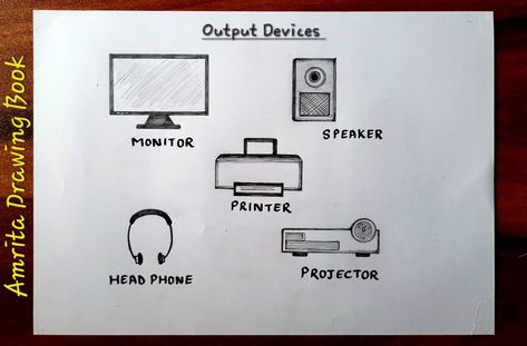 Video Tutorial uploaded on Amrita Drawing Book Channel. Subscribe for more creative Drawings and School Projects. #Computerparts #Computer #mainparts #output #devices #School #activity #drawing #pencil #sketch #howtodraw #amritadrawingbook Out Put Devices Of Computer, Input Devices Of Computer Drawing, Parts Of Computer Drawing, Computer Parts Drawing, Computer Art Drawing, Computer Drawing Sketches, Computer Drawing Easy, Output Devices Of Computer, Parts Of Computer