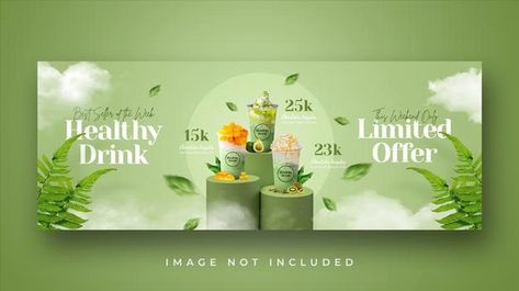 Product Web Banner, Web Banner Design Creative, Banner Design Ideas, Drink Menu Design, Advertisement Banner, Valentine Drinks, Cover Facebook, Banner Web, Logo Presentation