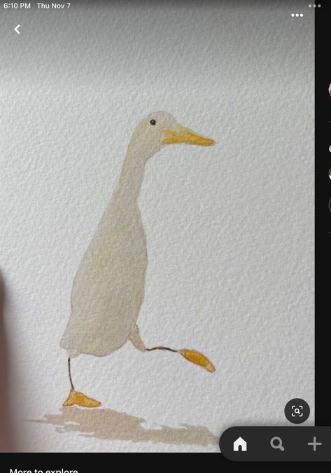 Simple Things To Paint Watercolor, Duck Pottery Painting, Watercolour Duck, Watercolor Art Canvas, Watercolour Ideas, Watercolour Inspiration, Animal Illustrations, Watercolor Paintings Easy, Watercolor Art Lessons