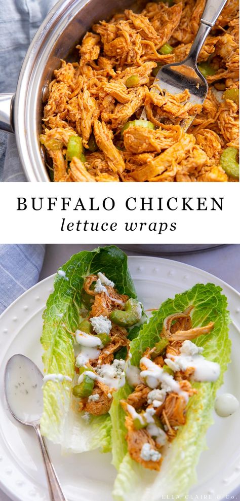 Football Game Day Food, Buffalo Chicken Lettuce Wraps, Fest Mad, Recipe For Dinner, Healthy Buffalo Chicken, Chicken Lettuce Wraps, Easy Healthy Meal Prep, Health Dinner, Health Dinner Recipes