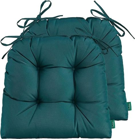 Amazon.com: YOOZEKU Outdoor Chair Cushions 19" x 19" Patio Chair Seat Cushions,Set of 2 Tufted Wicker Chair Cushions with Ties for Patio Furniture,Dark Green : Patio, Lawn & Garden Wicker Chair Cushions, Tufted Furniture, Outdoor Chair Cushions, Chair Seat Cushion, Plain Fabric, Outdoor Chair, Cushion Filling, Green Pattern, Wicker Chair