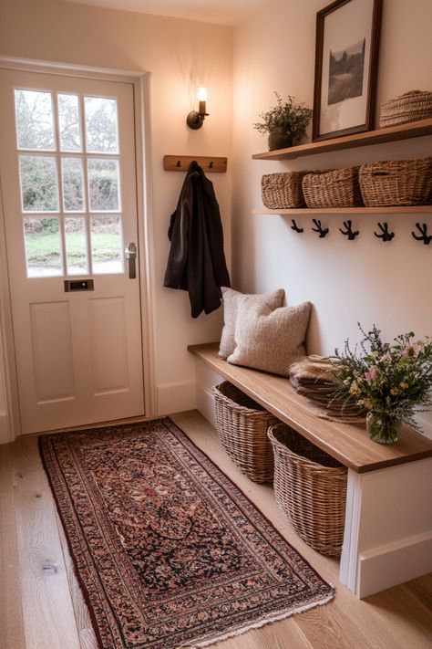 If you have a small entrance hall, then you can use these tips and ideas to make the best use of your space. Small Entrance Halls, Mudroom Design Ideas, Minwax Stain Colors, Small Entrance, Entrance Halls, Hallway Designs, Mudroom Design, Hal Decor, Small Hallways