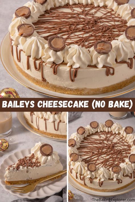 No Bake Baileys Cheesecake, Baileys Truffles, Chocolate Traybake, Whipped Cream Chocolate, Chocolate Roulade, Chocolate Guinness Cake, Cheesecake No Bake, Baileys Cheesecake, Baileys Recipes