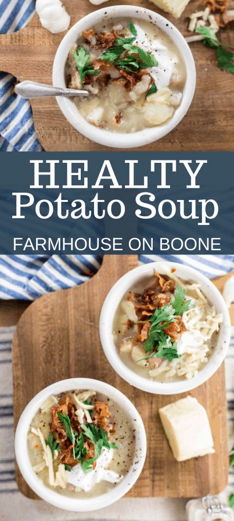 Healthy Potato Soup, Homemade Potato Soup, Farmhouse On Boone, Healthy Potato, Healthy Potatoes, Comforting Soup, Homemade Dinner Recipes, Potato Soup Recipe, Healthy Homemade Recipes