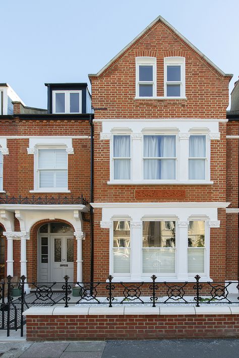 Your Guide - New Windows — Love Renovate Red Brick Victorian House Exterior Uk, Victorian Detached House Uk, Victorian House Exterior Uk, Exposed Red Brick, Renovated Victorian House, Brick Victorian, Red Brick Exteriors, Victorian Homes Exterior, Victorian Windows