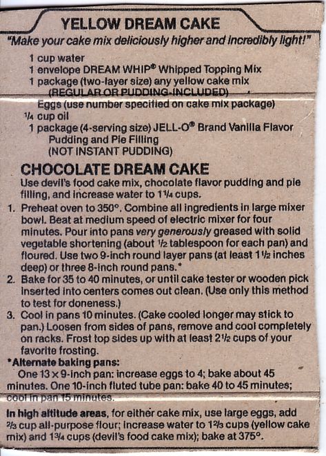 Cake - Chocolate Dream | Eudaemonius | Flickr Dream Whip Cake Recipe, Lollie Cake, Chocolate Dream Cake, Cake Mix Hacks, Newspaper Recipes, Holiday Candy Recipes, Cookbook Pages, Retro Rooms, Cup Of Cake