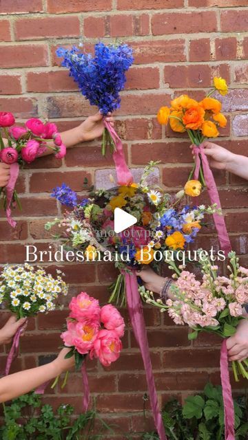 Each Bridesmaid Different Bouquet, Different Bridesmaid Bouquets, Mismatched Bridesmaids Bouquets, Bridesmaids With Different Bouquets, Single Variety Bridesmaid Bouquet, Mismatched Bridesmaid Bouquets, Monotype Bridesmaid Bouquet, Colourful Bouquet Wedding, Colorful Bridesmaid Bouquet