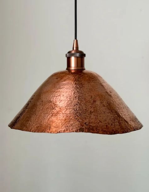 Handcrafted Copper Lampshade Hammered, Copper Pendant Light Vintage Style Handmade - Etsy.de Copper Chandelier Kitchen, Copper Interior Design, Circular Lamp, Dream Restaurant, Copper Ceiling Lights, Copper Lampshade, Bronze Ceiling Lights, Copper Light, Metal Art Decor