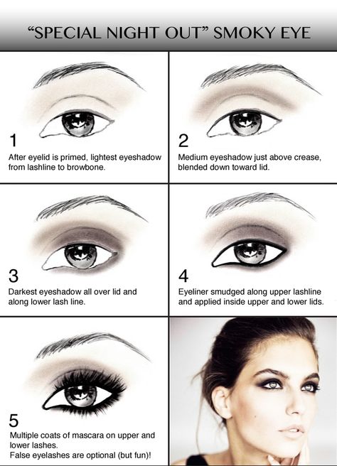 Special Night Out Smoky Eye Instructions Eye Makeup Step By Step, Night Out Makeup, Makeup Life Hacks, Dark Eyeshadow, Smoky Eyes, Makeup Step By Step, Makijaż Smokey Eye, Smokey Eye Makeup, Makati