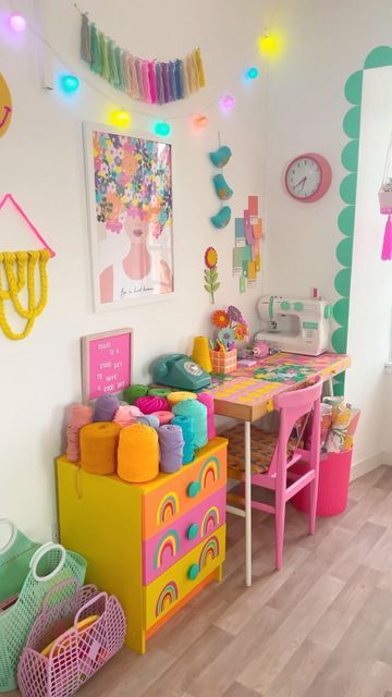 Vibrant Maximalist Bedroom, Dopamine Room, Colorful Rooms Aesthetic, Dopamine Bedroom, I Can Have It All, Room Decor Colorful, Funky Girls Bedroom, Eccentric Bedroom Decor, Colorful Childrens Room