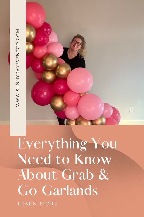 Everything you need to know about grab-and-go balloon garlands! Balloon Garland Over Doorway, Grab And Go Balloon Garland Instructions, Grab N Go Balloon Garland, Grab And Go Garland, Grab And Go Balloons, Grab And Go Balloon Garland, Pretty Balloons, Arch Ideas, Balloon Creations