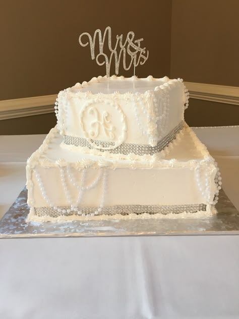 Square 2 tier whipped cream wedding cake Square 2 Tier Wedding Cakes, 2 Tier Rectangle Cake, Square Wedding Cakes Simple One Layer, Two Tier Square Cake, Square Tiered Wedding Cake, Square Tiered Cakes, 2 Tier Square Wedding Cake, 2 Tier Anniversary Cake, Whipped Cream Wedding Cake