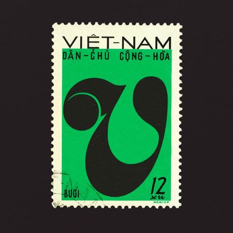 Marie Boulanger on Instagram: “V for Vietnam 🇻🇳 ! A little bit of Green on a Monday, it’s been a while. This 1969 series of stamps was so beautiful, showcasing Vietnamese…” Stamp Poster Design, Vietnamese Design Graphics, Vietnamese Stamp, Vietnam Graphic Design, Vietnamese Graphic Design, Vietnamese Artwork, Vietnamese Typography, Vietnamese Writing, Vietnamese Font