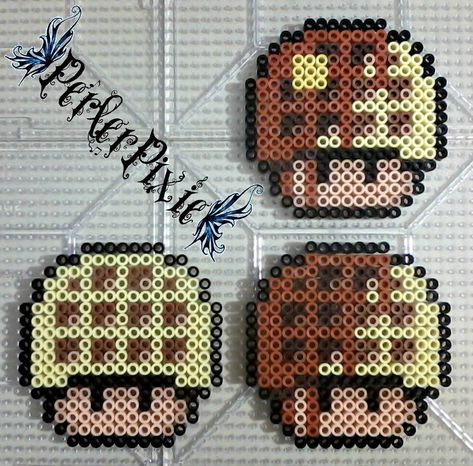 Waffle Mushrooms by PerlerPixie on DeviantArt Perler Mario, Mushroom Perler, Pixel Sprites, Perler Creations, Pixel Beads, Melty Bead Patterns, Fuse Bead Patterns, Hama Beads Design, Perler Crafts