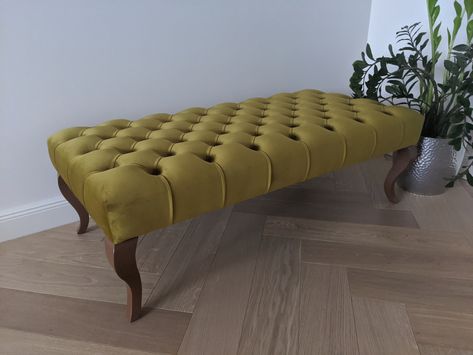 Excited to share the latest addition to my #etsy shop: Mustard Yellow Wide Bench Ottoman | Chesterfield Bench | Entryway Bench Ottoman | Velvet Bench Ottoman | Bedroom Bench | Deep Buttoned Bench https://etsy.me/30ZEvnX #furniture #yellow #no #victorian #yellowvelvet # Ottoman Bedroom, Yellow Ottoman, Chesterfield Bank, Bathroom Bench, Bedroom Ottoman, Bench Entryway, Beautiful Entryways, Velvet Bench, Handmade Ottomans