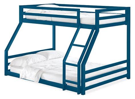 Fort Bunk Beds - Twin over Full - Modern Kids Furniture - Room & Board Mini Bunk Bed, Double Deck Bed, Low Bunk Bed, Steel Bed Design, Bunk Bed Frame, Metal Bedroom, Modern Kids Furniture, Black Bedroom Design, Low Bunk Beds