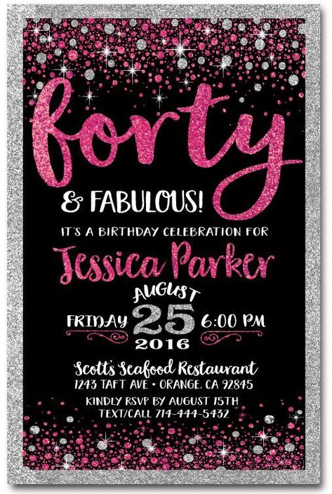 FREE 40th Birthday Invitation Wording | FREE Printable Birthday Invitation Templates - Bagvania 40th Birthday Invitations For Women, 40th Birthday Invitation Wording, 40th Birthday For Women, Birthday Party Invitation Wording, Surprise 40th, 40th Bday Ideas, Bday Party Invitations, Dj Photo, 40th Birthday Party Invites