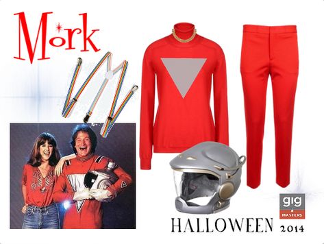 Inspiration for a Robin Williams Halloween Costume Mork And Mindy Costume, Mork & Mindy Costume, White Lab Coat, Green Scrubs, Mork & Mindy, Popular Costumes, Got Party, Iron On Fabric, Famous Movies