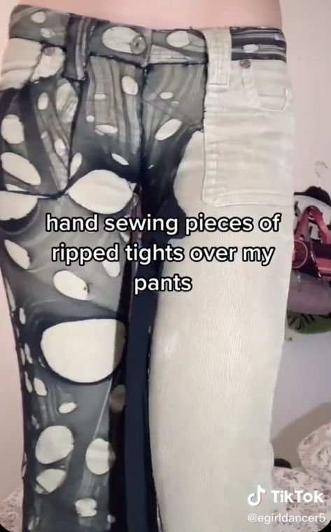 How To Make Ripped Tights, Ripped Tights, Edna Mode, Nail Tattoo, Kpop Outfits, Kpop Fashion, Diy Clothes, Hand Sewing, Tights