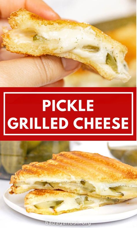 Pickle Cheese Sandwich, Grilled Cheese Recipes Vegetarian, Pickled Grilled Cheese, Grilled Cheese With Pickles, Dill Pickle Grilled Cheese Sandwich, Pickle Grilled Cheese Sandwich, Pickle Quesadilla, Dill Pickle Grilled Cheese, English Muffin Grilled Cheese