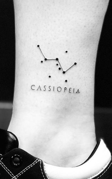 Cassieopia Constellation Tattoo, Cassiopeia Tattoo Constellations, Casseopia Constellation Tattoo, Cassiopeia Constellation Tattoo, Lotr Symbols, Star Map Tattoo, Cassiopeia Tattoo, Astronomical Tattoo, Look Tattoo