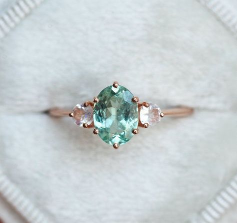 Large Engagement Rings, Diamond Alternative Engagement Ring, Tourmaline Engagement Ring, White Sapphire Engagement Ring, Ring Moonstone, Moonstone Engagement, Moonstone Engagement Ring, Diamond Alternatives, Dream Engagement Rings