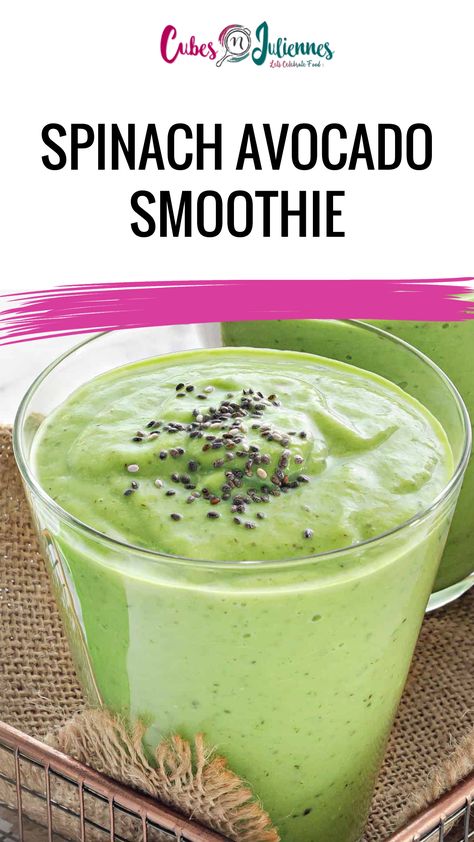 Spinach Avocado Smoothie, Recovery Smoothie, Avocado Smoothie Recipe, Spinach Breakfast, Spinach Avocado, Green Smoothie Recipe, Smoothie Recipes Healthy Breakfast, Milk Smoothie, Smoothie Packs