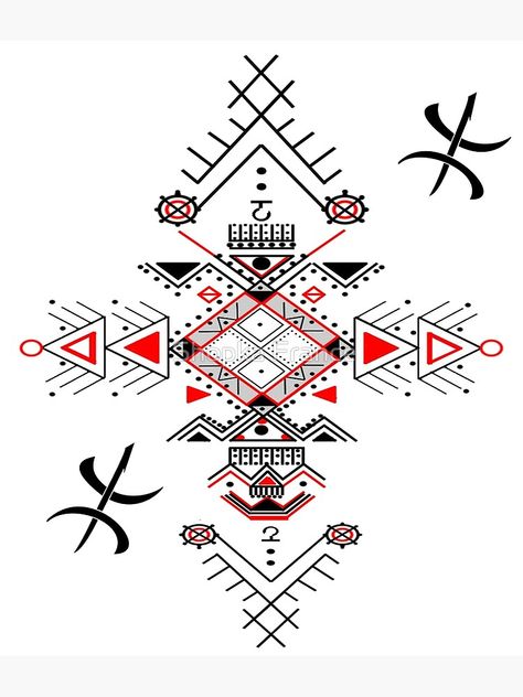 Carte postale « Motifs berbères kabyles amazigh  », par aqvayli78 | Redbubble Tote Bag, France, Art, Design