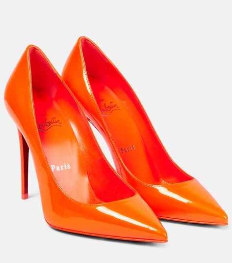 Christian Louboutin | Discover at Mytheresa Louboutin Wedding Heels, Louboutin Kate 100, Christian Louboutin Shoes Pumps, Christian Louboutin Kate 100, Orange High Heels, Orange Pumps, Louboutin Online, Louboutin Kate, Christian Louboutin Kate