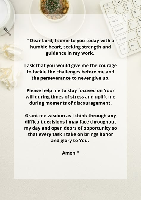 Prayer For Stressful Work, Prayer For Focus And Concentration, Prayer For A Good Day At Work, Prayer For My Husband Strength, Prayer For Workplace, Work Prayer, Prayers For Men, Prayer For A Job, Bible Verses About Fear