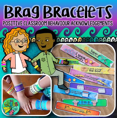 Brag Bracelets {FREE Resource} Brag Tags Free Printable, Brag Bracelets Free Printables, Preschool Reward System, Brag Tags Free, Brag Bracelets, Bracelet Template, Brag Tags, Classroom Organisation, Classroom Rewards