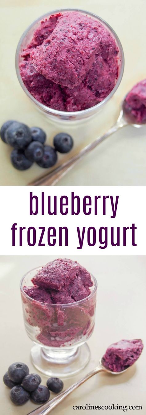 blueberry frozen yogurt Frozen Yogurt Recipe Healthy, Healthy Puddings, Blueberry Frozen Yogurt, Blueberries Recipes, Yogurt Recipes Healthy, Frozen Yogurt Blueberries, Frozen Yogurt Recipe, Healthy Frozen Yogurt, Weight Watcher Desserts