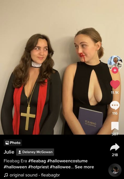 Fleabag And Priest Costume, Hot Priest Costume, Fleabag Halloween Costume, Fleabag Costume, Priest Halloween Costume, Priest Halloween, Flea Bag, Priest Costume, Halloween Coustumes