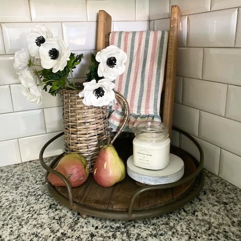 New drop! Mini Tea Towel Ladders are available in Distressed White, Distressed Black & Natural! 🙌🏼 Only at ���👉🏼www.decorbyamanda.com Small Ladder Decor Ideas Kitchen, Mini Ladder Decor Ideas Kitchen, Kitchen Countertop Decor Farmhouse, Countertop Ladder, Breakfast Bar Decor Ideas, Small Ladder Decor Ideas, Kitchen Counter Corner Decor Ideas, Mini Ladder Decor Ideas, Kitchen Ladder Decor