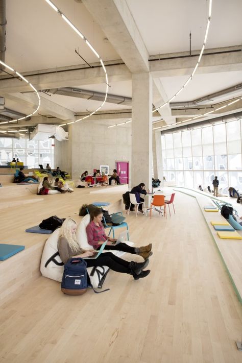 (Courtesy Snohetta) Ryerson University, Educational Architecture, Student Lounge, Youth Center, Student Center, Education Architecture, Classroom Design, Library Design, University Campus